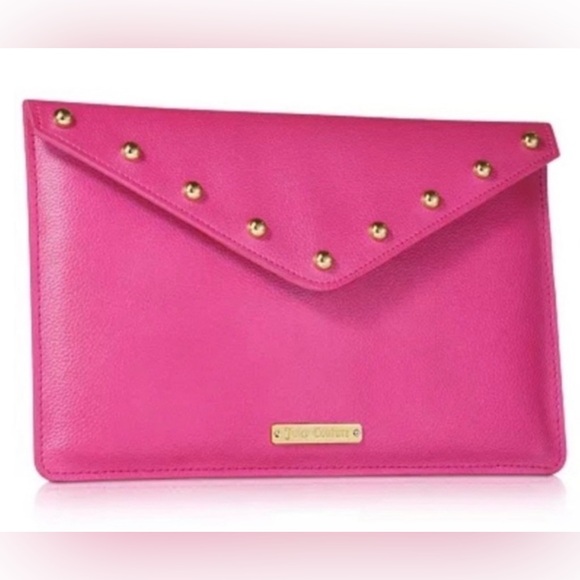 Juicy Couture Pink with Gold Embellishments Clutch Handbag NWT - Picture 3 of 10